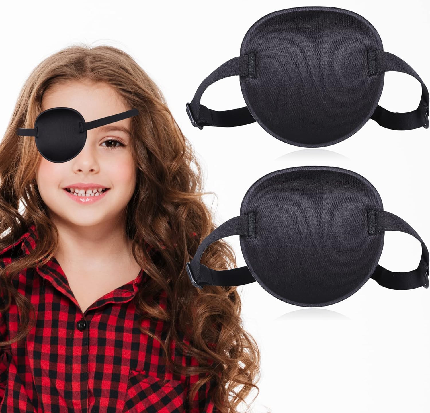 2PCS Eye Patches for Adults Men Kids, Medical Eye Patch Adjustable Eyepatch for 
