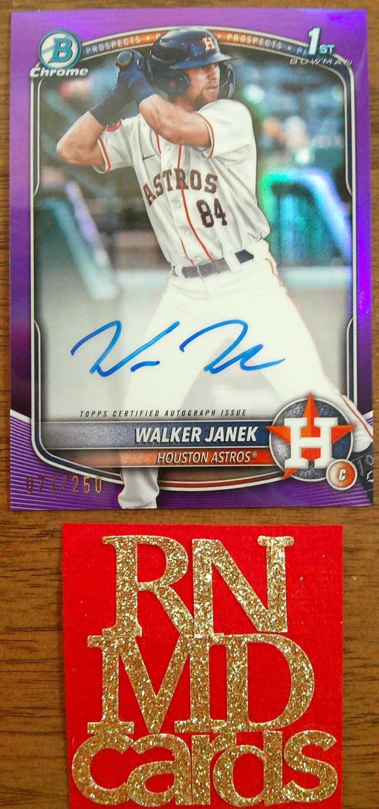 2025 Topps Bowman Chrome 1st Walker Janek #CPA-WJA purple refractor auto /250