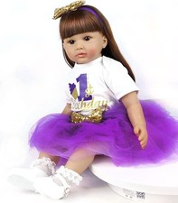 Reborn Baby Puppe Silikon 60cm Mädchen mit Teddy - B-Ware