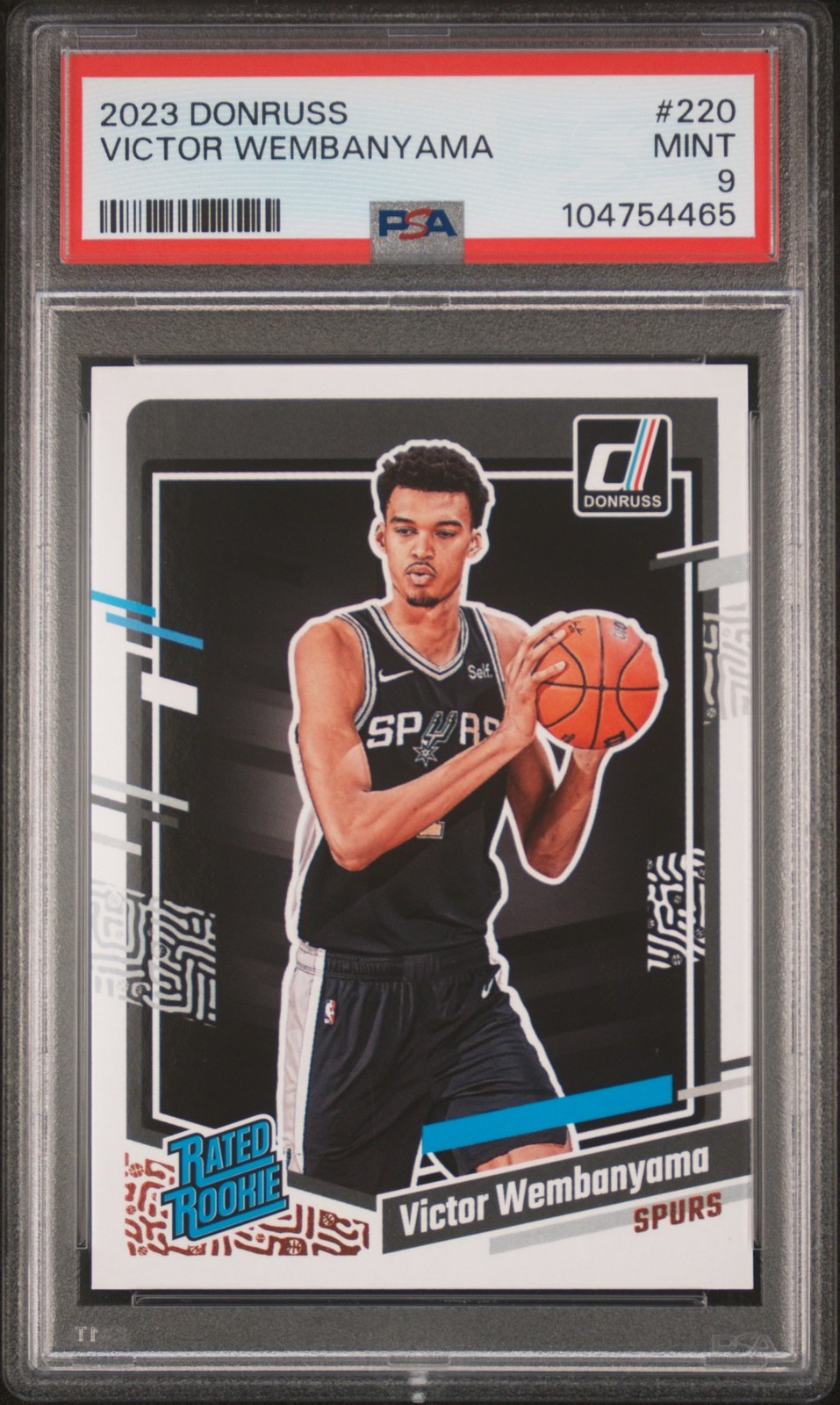 2023 PANINI DONRUSS #220 VICTOR WEMBANYAMA ROOKIE RC PSA 9