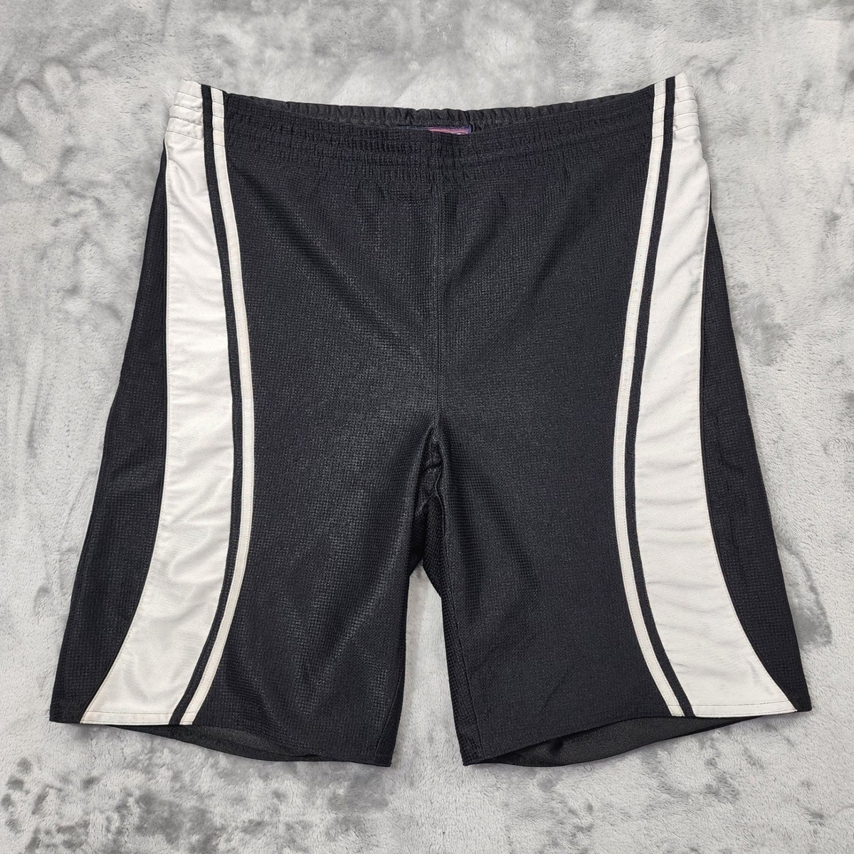Vintage CHAMPS Shorts Mens XL Black White Reversible Basketball
