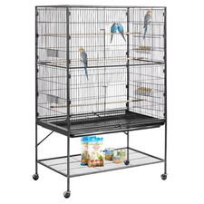 Bird Cage, 36.6 x 22.8 x 59.5 inch, Flat Top, Wrought Iron Bird Flight Cag
