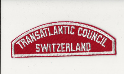 TRANSATLANTIC  COUNCIL R&W STRIP / ''SWITZERLAND '' - Boy Scout BSA A142-T42-B13