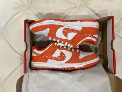 Nike Dunk Low Orange Paisley Size 10.5 W / 9 M w/ Box - Great Condition!