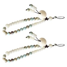 2pcs Beaded Phone Wrist Strap: Cell Phone Lanyard Keychain Wristlet Chain Charm
