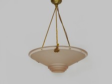 Suspension vasque Art Déco signée Muller, en pâte de verre