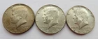 Lot of 3 Kennedy Half Dollars 1967 1968 D 1969 D Estate Find