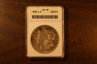 1892-S Silver Morgan Dollar Key Date Old ANACS Soap Box AU50 Pretty Toning