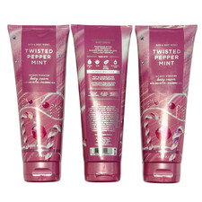 Bath Body Works TWISTED PEPPERMINT Ultimate Hydration Body Cream 8 oz 3-Pack