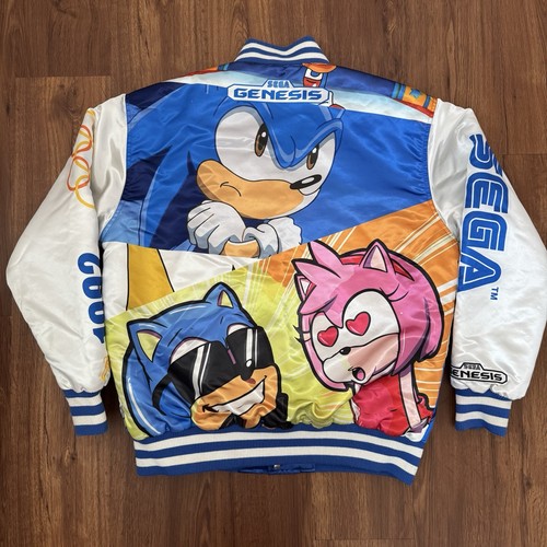 Headgear Classics-Sonic The Hedgehog Satin Varsity Jacket XL Retro Nostalgia - Picture 6 of 11