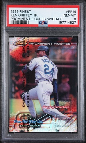 KEN GRIFFEY JR 1999 FINEST PROMINENT FIGURES w/COATING PSA 8 ! *NEW CERT ! #/847