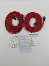 15 FT. Braided Red Cat7 Flat Cable - Open Box - Lot of 2