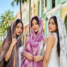 Women Fashion Ombre Long Scarf Elegant Shawl Wrap Sunscreen Beach Cover Scarf
