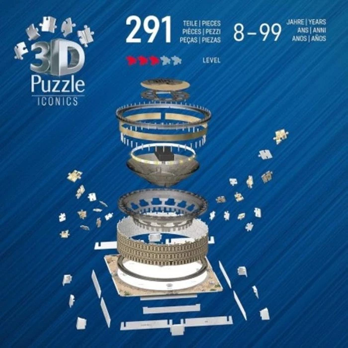 Puzzle 3D Monumenti - Colosseo con Led - 291 Pezzi - Immagine 3 di 3