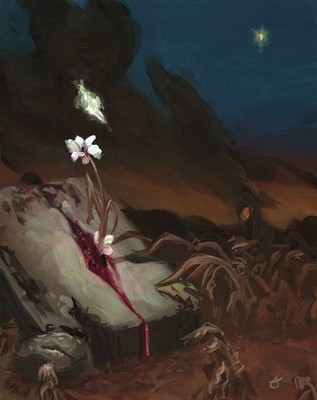 Master Study Contemporary Symbolism Flower Field Landscape Gouache 8x10 Painting
