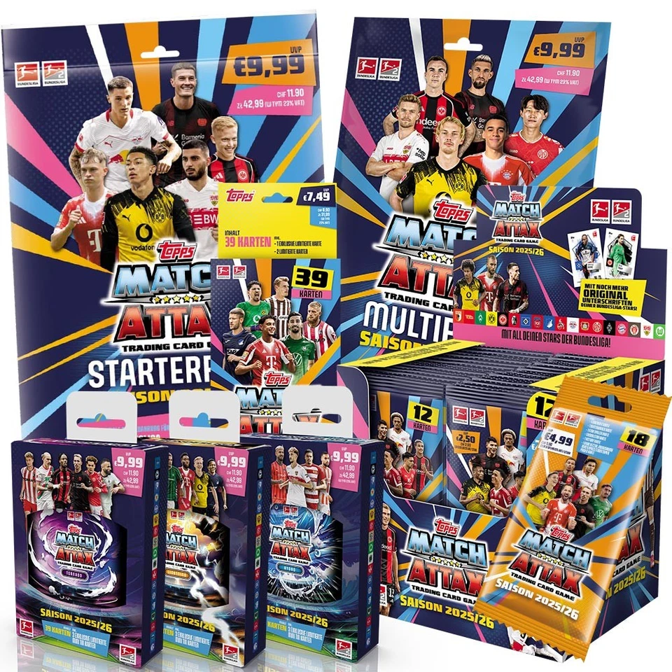 Match Attax Bundesliga 2025/26 Trading Cards Display Starter Booster Tins