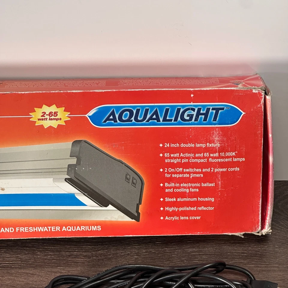 Coralife 24" Aqualight 130W 10K Actinic Deluxe Series Double Linear Strip w/Fans - Image 3 of 4
