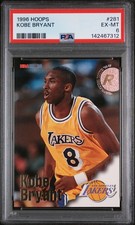 1996 HOOPS #281 KOBE BRYANT ROOKIE CARD LOS ANGELES LAKERS - PSA 6. rookie card picture