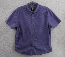 Forever 21 Shirt Mens Extra Large Blue Button Up Short Sleeve