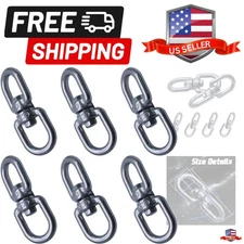 6 Pcs M4 Stainless Steel Double Ended Swivel Hook, Reliable Eye to Eye Swivel...