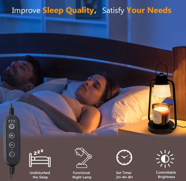 Lámpara calculadora de velas con temporizador y regulador, diseño vintage negro Foto 4 de 4