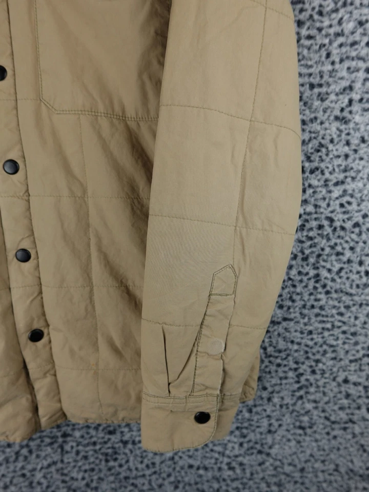 Volcom Quilted Snap Button Jacket Men S Tan Shirt Jacket Lined Puffer Cotton - Image 4 of 4