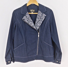 Bob Mackie Denim Jacket Size Small (10/12) Wearable Art Brand New