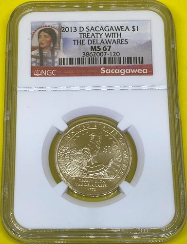 2013 D Sacagawea Treaty With The Delawares Native American  Dollar NGC MS67