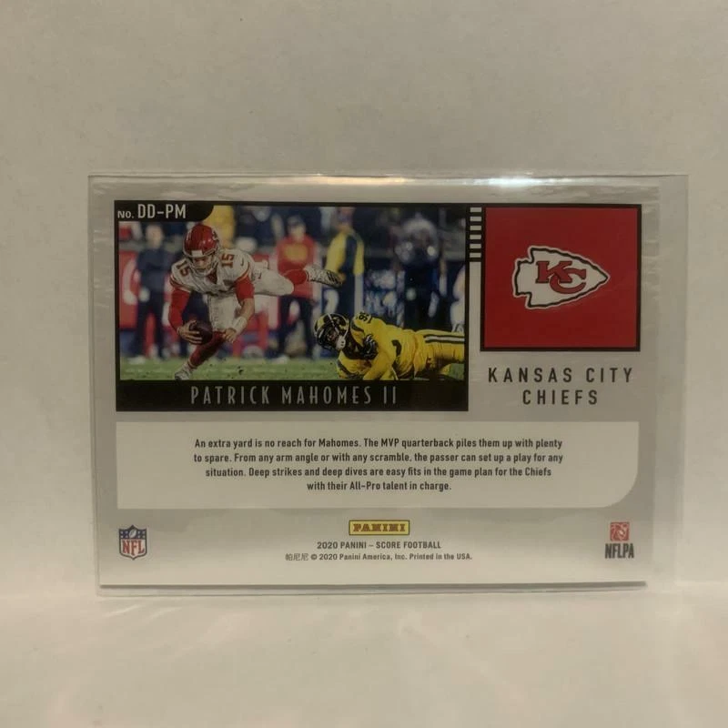 DD-PM Patrick Mahomes II Deep Dive Kanssas City Chiefs 2020 Score Football Card  - Image 2 of 2