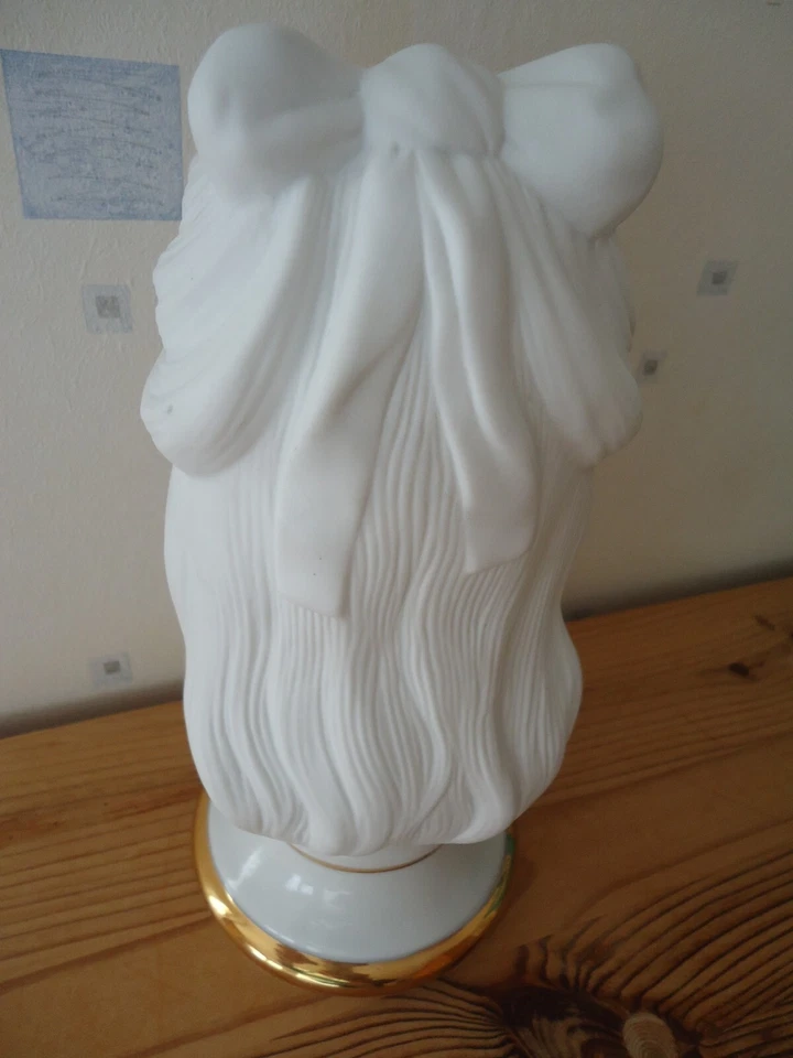 Mädchen-Büste Kopf GILDE Porzellan weiß matt Handarbeit - Bild 3 von 4