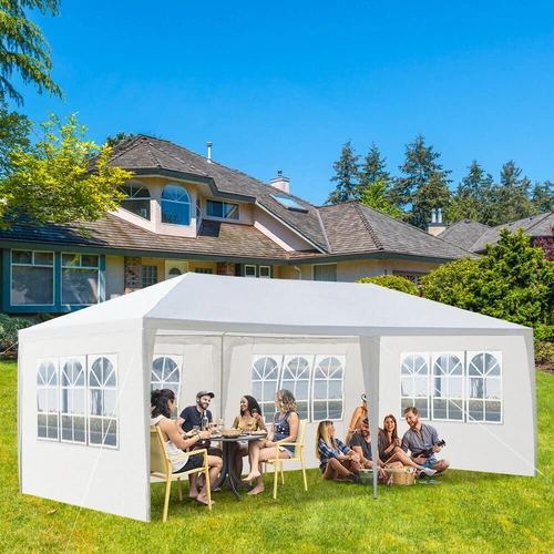 10'X20' Outdoor Party Tent with 4 Removable Sidewalls Waterproof Canopy White US - Picture 4 of 8