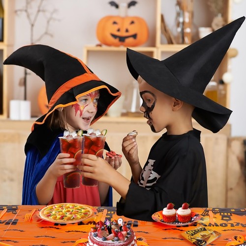 190 Pcs Halloween Dinner Plates And Napkins For 24 With Tablecloth Decoration Ha - Picture 3 of 7