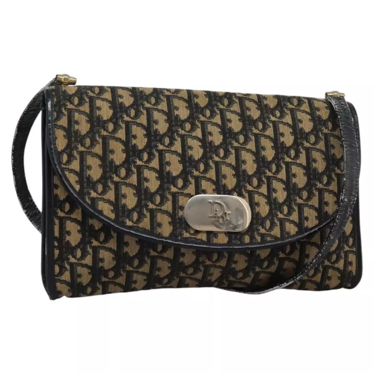 Sac bandoulière Christian Dior trotteur toile bleu marine authentique 115333