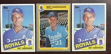 Bret Saberhagen RC Lot (3) 1985 Topps Fleer Rookie #23 #212 Royals