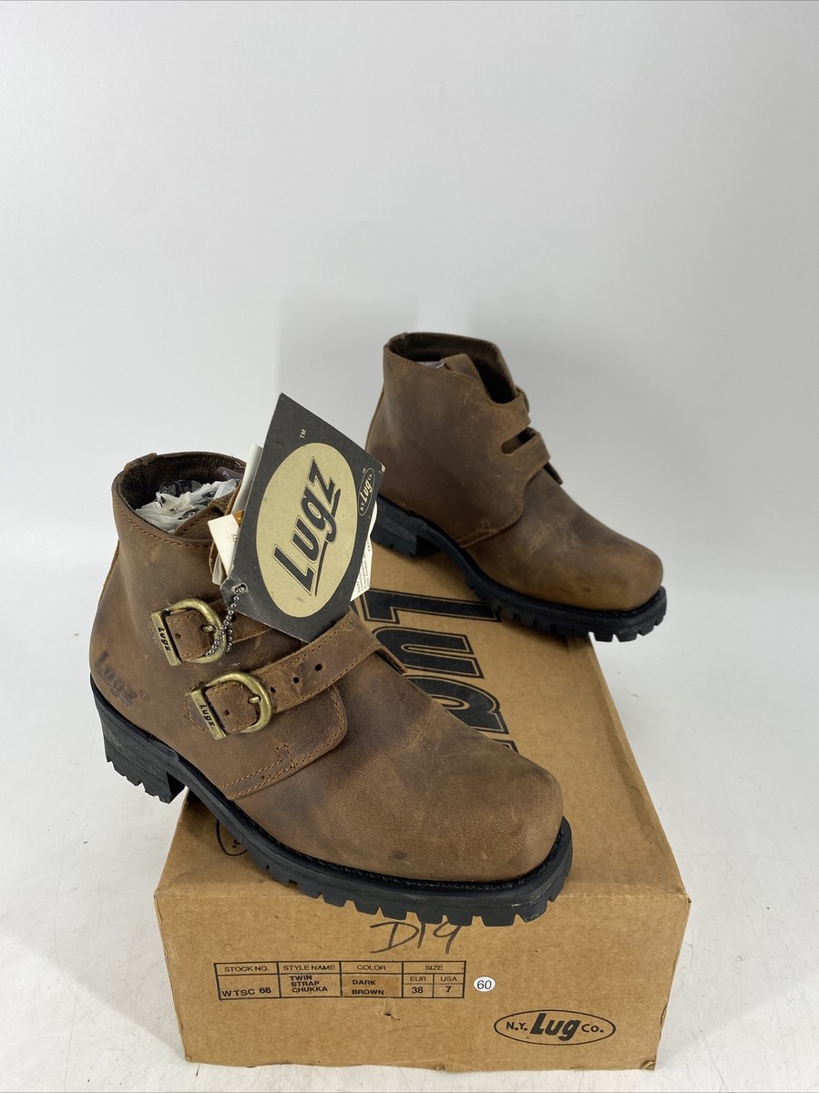 Deadstock Lug Lugz Men's Twin Strap Chukka Boots Leather Lug Dark