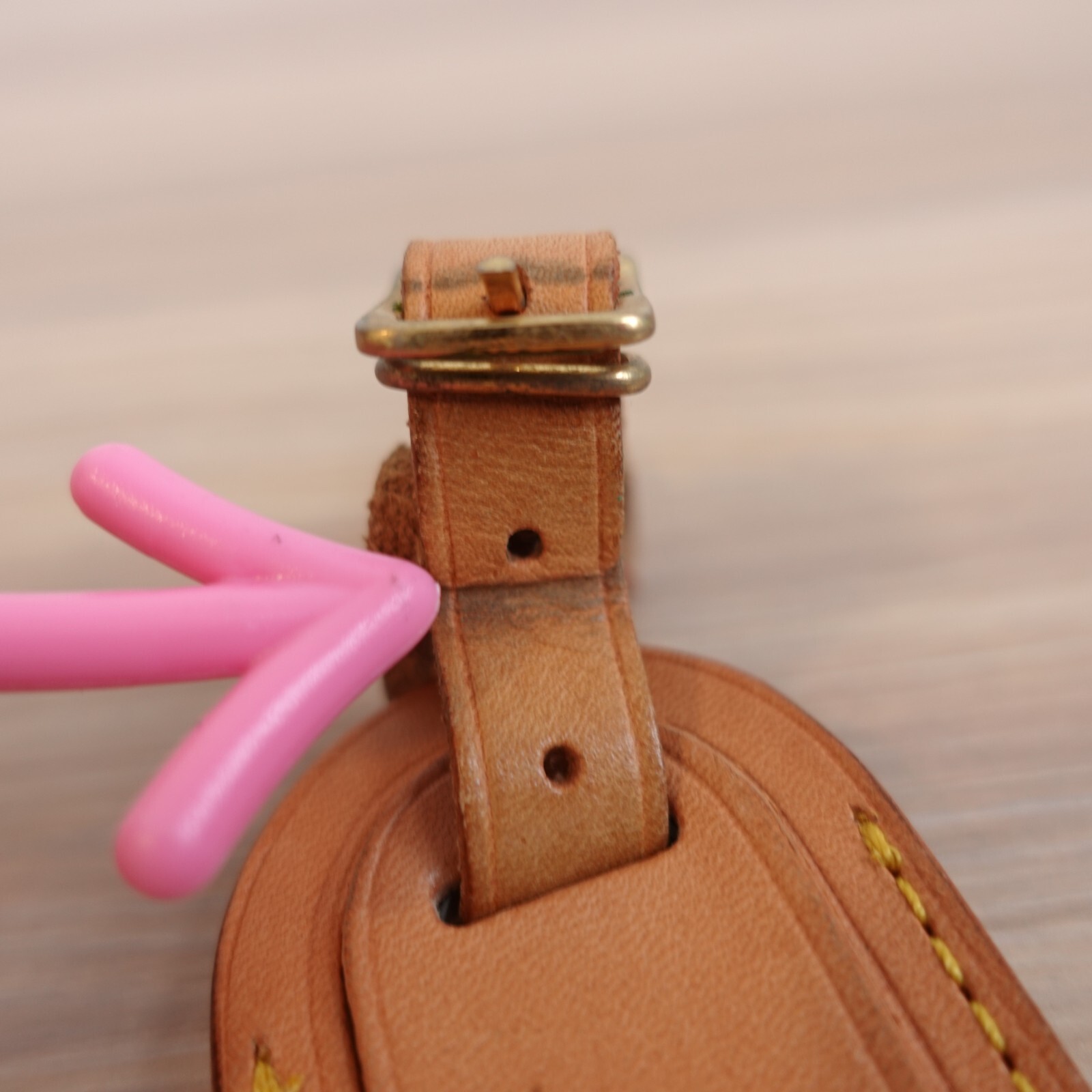 Louis Vuitton Bag Tag Leather Vachetta Name Luggage Tag Authentic Brown