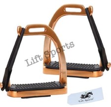 4.75" / 4.50" / 4" Rose Gold Peacock Stirrups Horse Equestrian Safety Irons