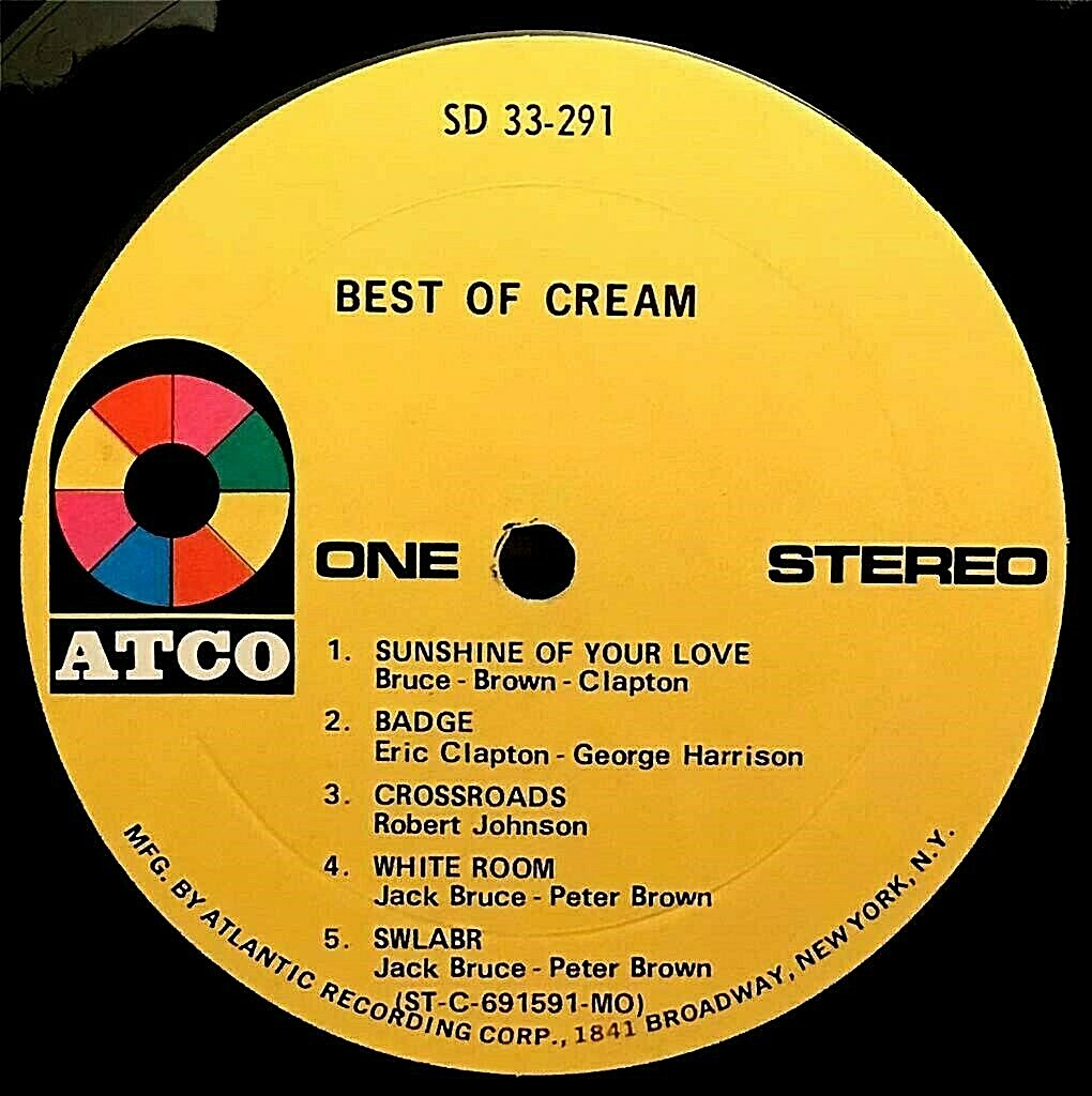 CREAM "Best of Cream" Vinyl LP 1969 ATCO SD 33291 VG / VG+ eBay
