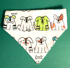 Over Collar SlideOn Pet Dog Cat Bandana Scarf FLANNEL PUPPY DOGS SMALL/MED