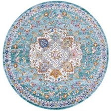7' Round 6'5" Traditional Oriental Medallion Turquoise Area Rug FREE SHIPPING