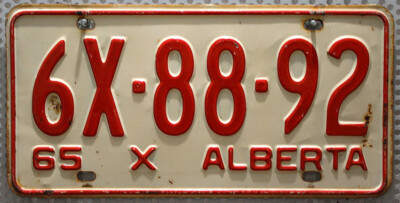Alberta Kanada Nummernschild Vintage Kennzeichen 1965 Canada License Plate X88 .