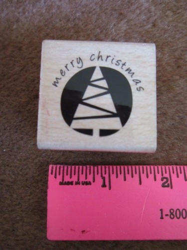 Merry Christmas Tree Stamp Inkadinkado Vtge Crafting Stamper Collectible UNUSED! - Picture 1 of 5