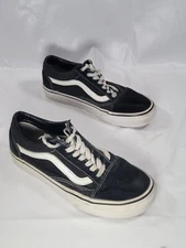 Vans Off The Wall  Black with White Stripe Suede Sneakers men's 4.5 women's 6.0