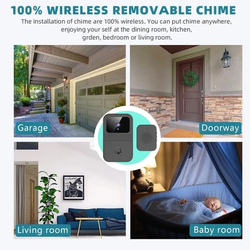Smart Wireless WiFi Doorbell Intercom Video Camera Door Ring Bell Chime Security - Picture 5 of 17