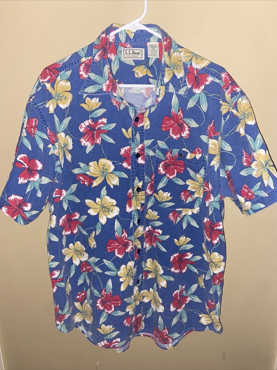 Bean Cool Weave Large Short Button Up Sun Protection Shirt