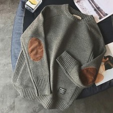 Thick Oversize Casual Loose O-Neck Men Pullover Sweater Autumn Fashion