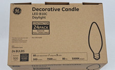 24 pack GE Daylight LED B10C Candelabra Base Candle Shape Bulbs 60W Using 5W