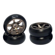 4x RC Slick Wheel Reifen Räder Felge für 284131 1:28 Hobby Auto Ersatzteile