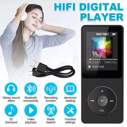 Soporte 128 GB Bluetooth MP4/MP3 Reproductor de Música Sin Pérdidas Radio FM Grabadora Deporte Reino Unido - Imagen 18 de 23