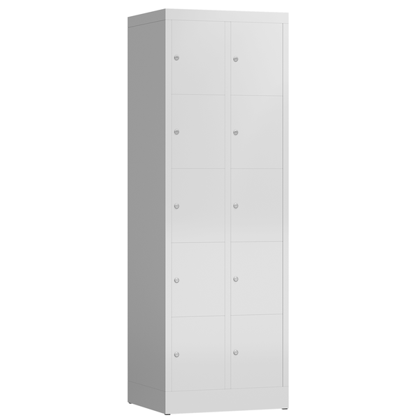 SchließFachschrank FäCherschrank 10 FäCher Spind 180X60X50Cm, Lichtgrau-image